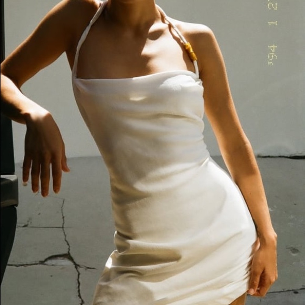 Zara halter linen dress